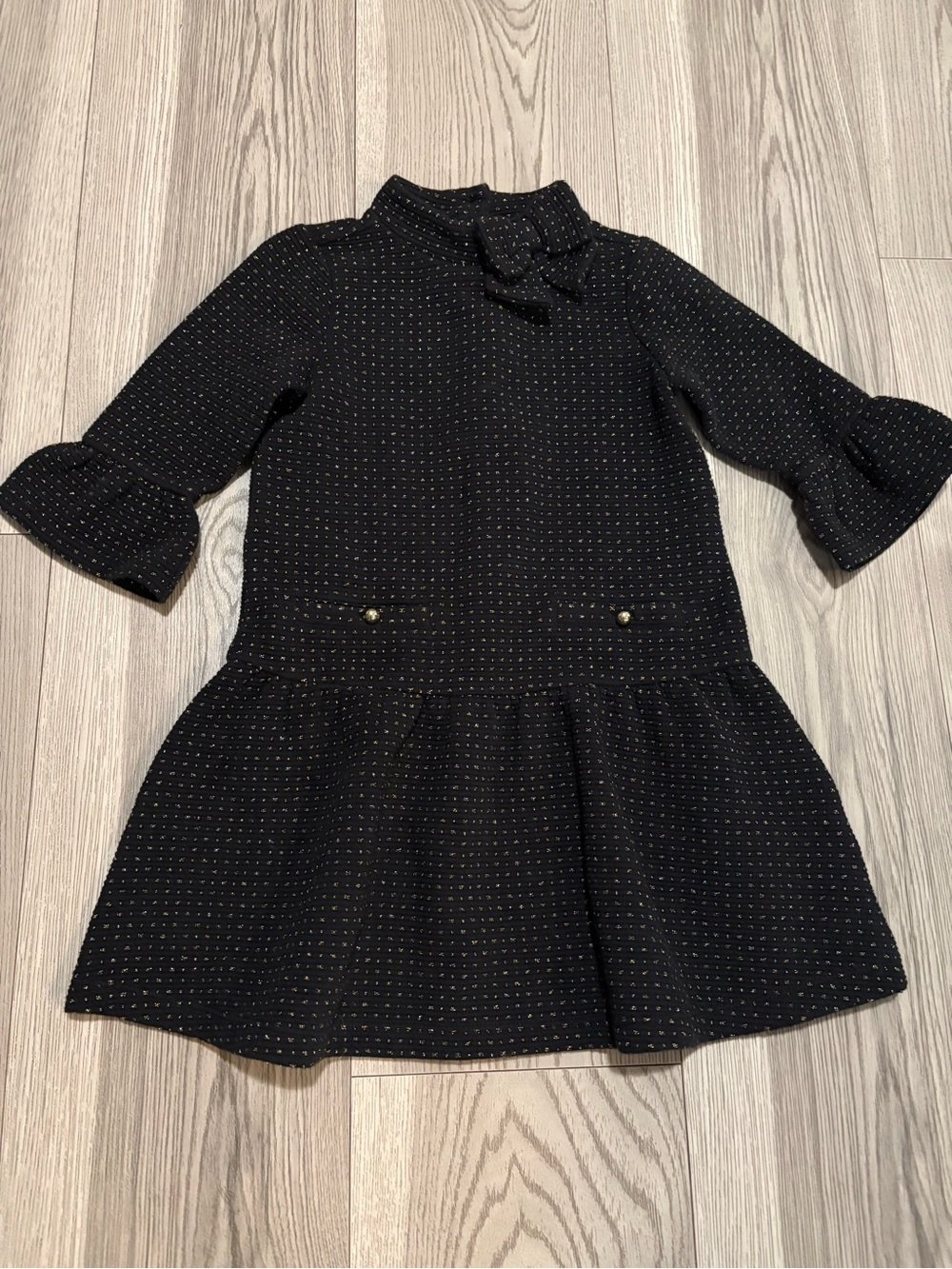 Janie and Jack Black and Gold Dress Size 4